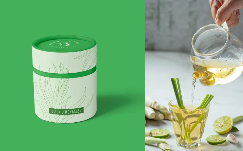 Bann Berry packaging for dried lemongrass blend.