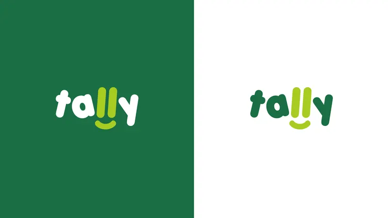 Tally wordmark: light and dark variants side by side.